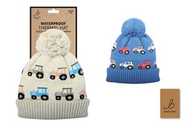 Childs Waterproof Tractor Bobble Hat